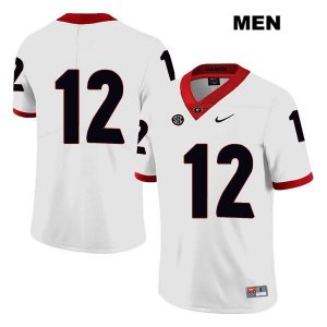 Men's Georgia Bulldogs NCAA #12 Tommy Bush Nike Stitched White Legend Authentic No Name College Football Jersey MMR3754IG